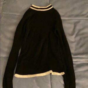 black and white turtle neck, long sleeve